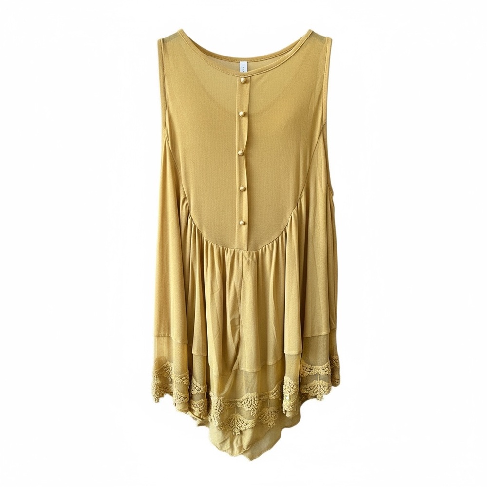 Mustard Lace Blouse - Picture 3 of 3